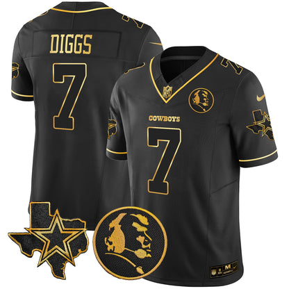 Men's Cowboys Texas & John Madden Patch Gold Vapor Limited Jersey - All Stitched