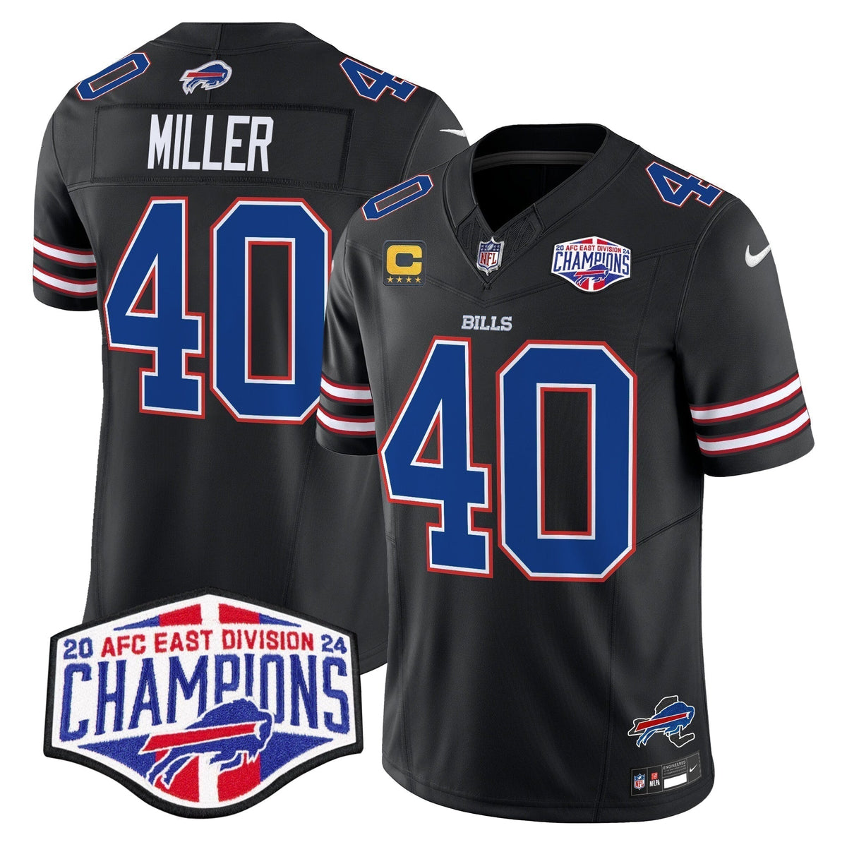 Bills 2024 AFC East Division Champions Vapor Limited Jersey - Stitched