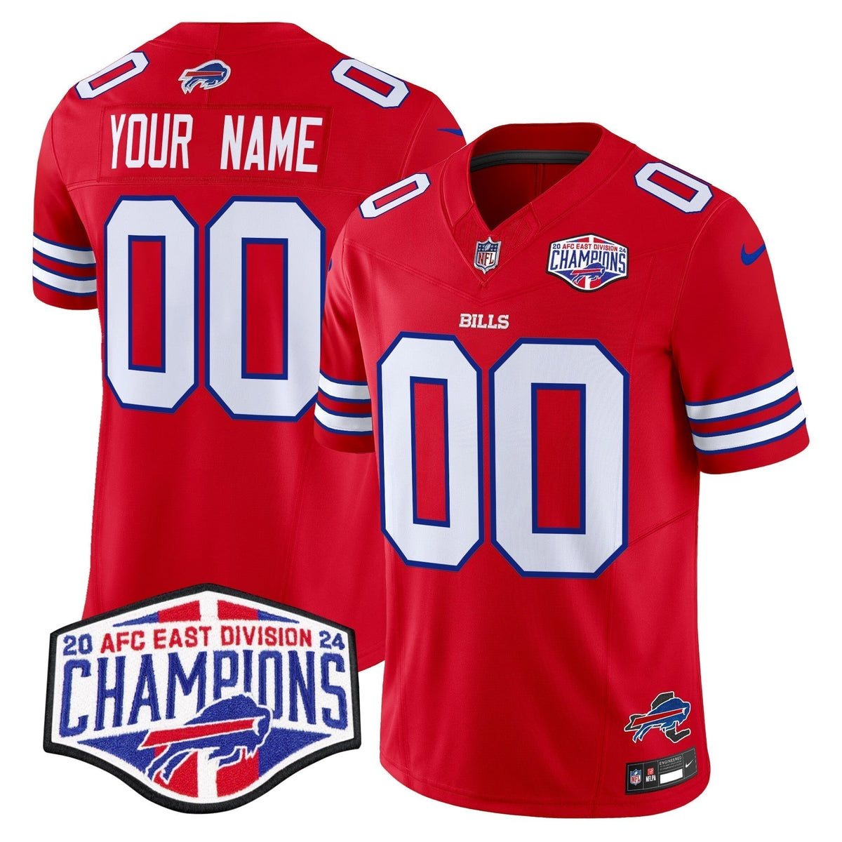 Bills 2024 AFC East Division Champions Vapor Limited Custom Jersey - Stitched