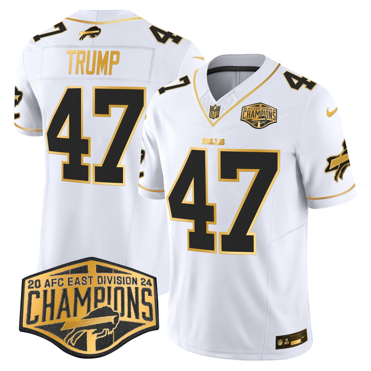 Bills 2024 AFC East Division Champions Gold Vapor Limited Jersey - Stitched