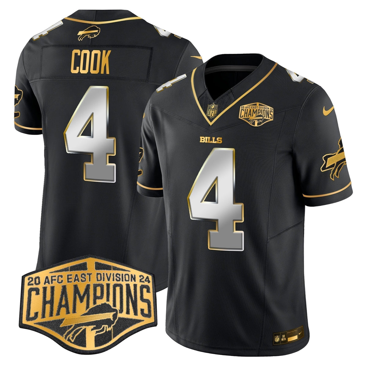 Bills 2024 AFC East Division Champions Gold Vapor Limited Jersey - Stitched