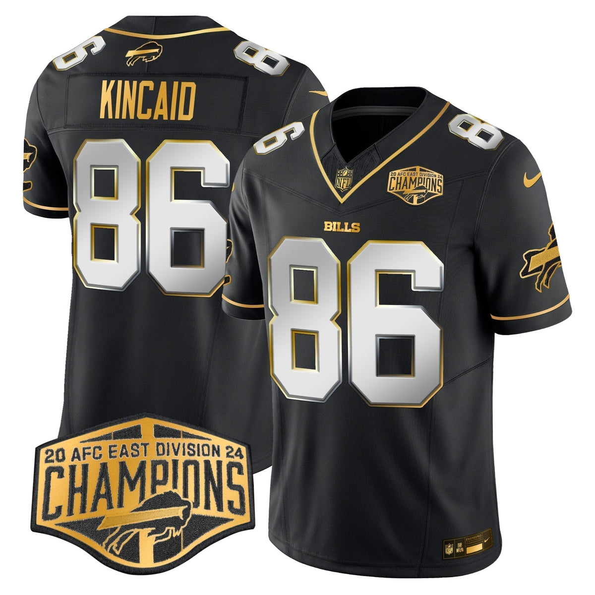 Bills 2024 AFC East Division Champions Gold Vapor Limited Jersey - Stitched
