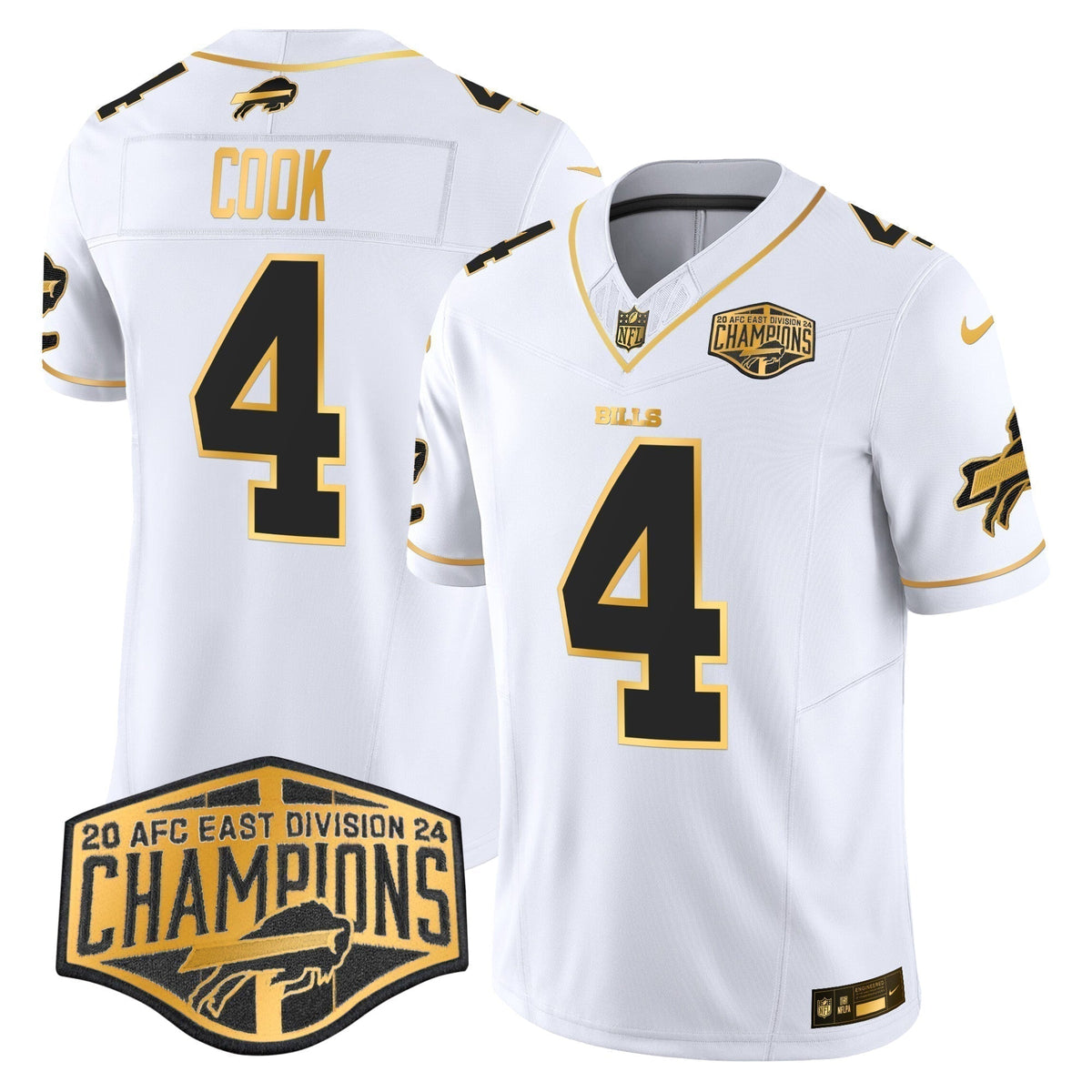 Bills 2024 AFC East Division Champions Gold Vapor Limited Jersey - Stitched