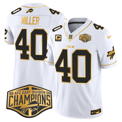 Bills 2024 AFC East Division Champions Gold Vapor Limited Jersey - Stitched