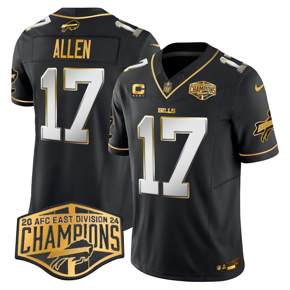 Bills 2024 AFC East Division Champions Gold Vapor Limited Jersey - Stitched