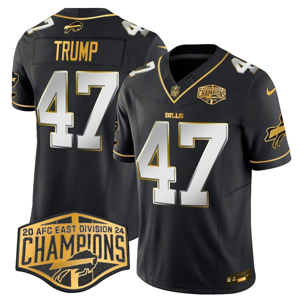 Bills 2024 AFC East Division Champions Gold Vapor Limited Jersey - Stitched