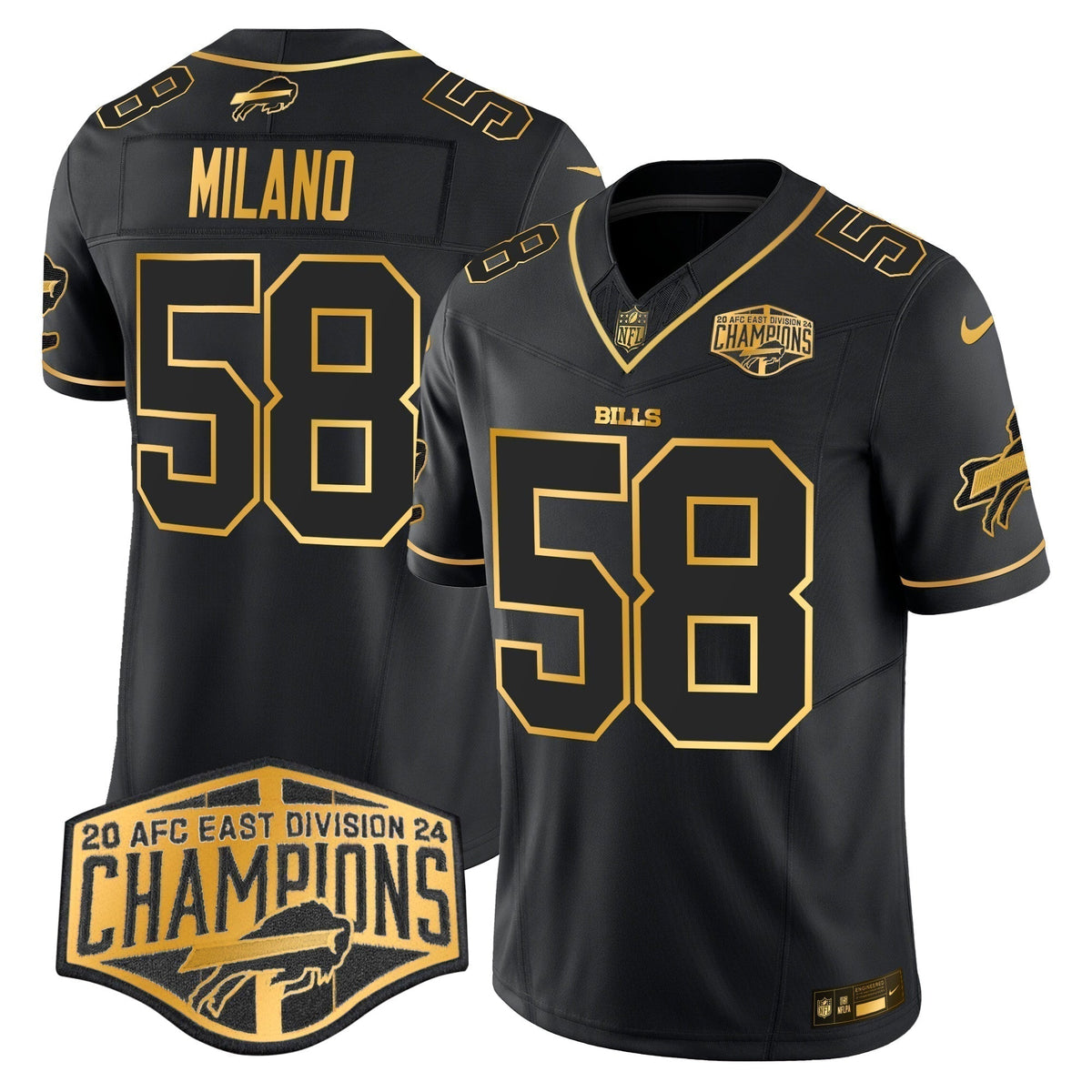 Bills 2024 AFC East Division Champions Gold Vapor Limited Jersey - Stitched