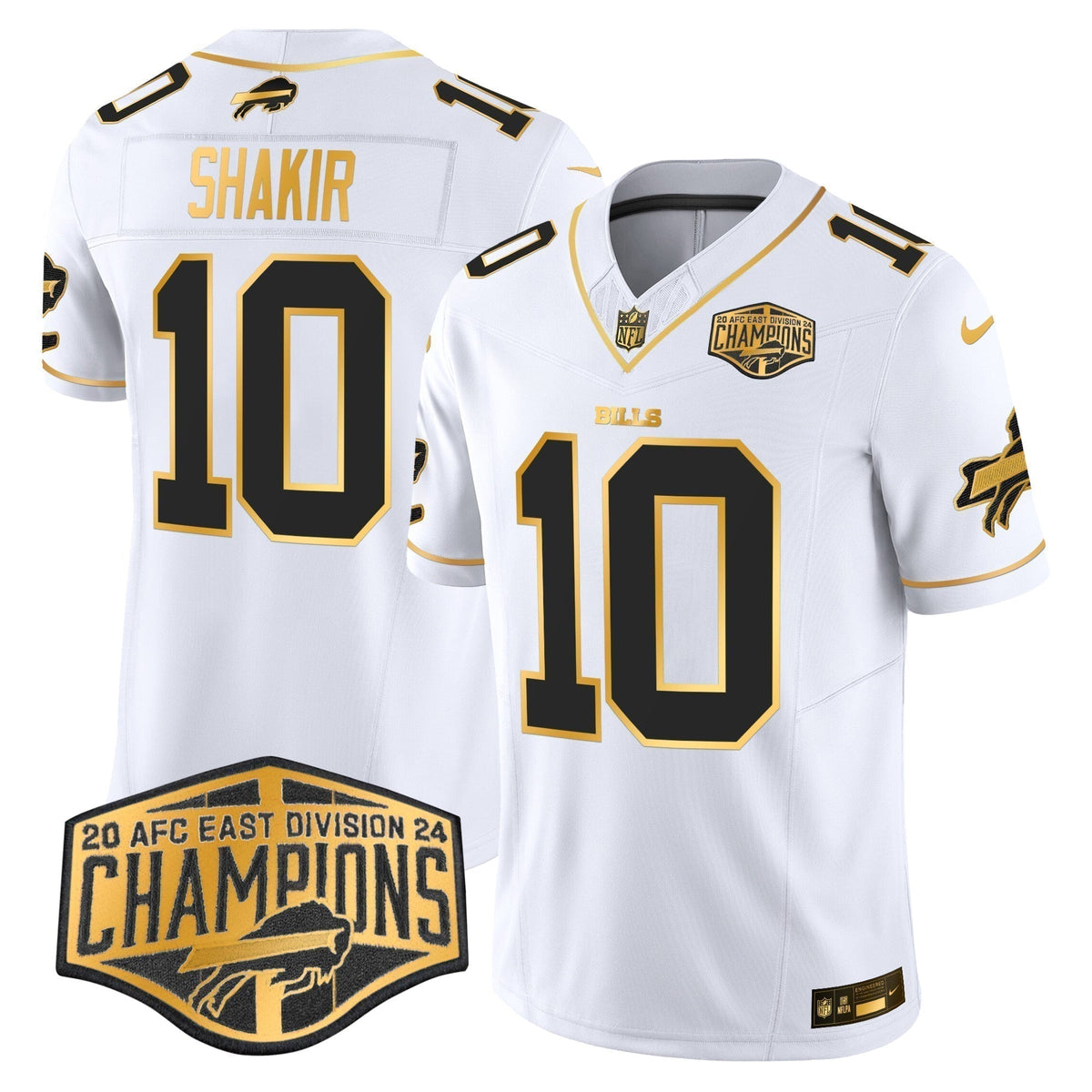 Bills 2024 AFC East Division Champions Gold Vapor Limited Jersey - Stitched