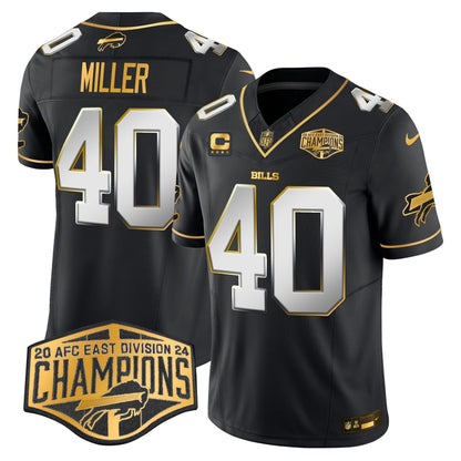 Bills 2024 AFC East Division Champions Gold Vapor Limited Jersey - Stitched