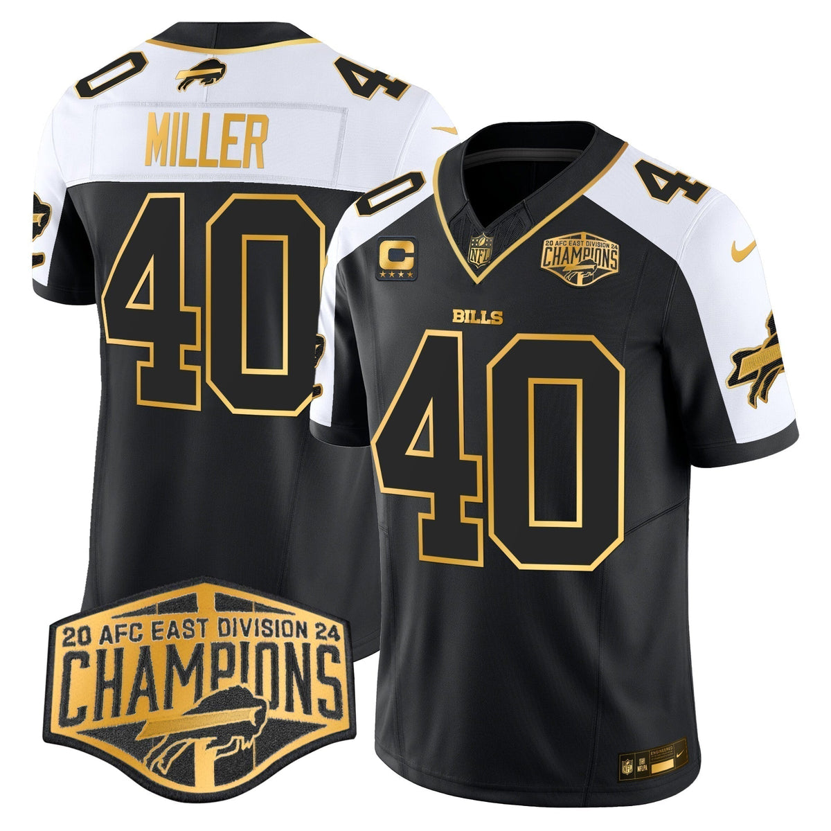Bills 2024 AFC East Division Champions Gold Vapor Limited Jersey - Stitched