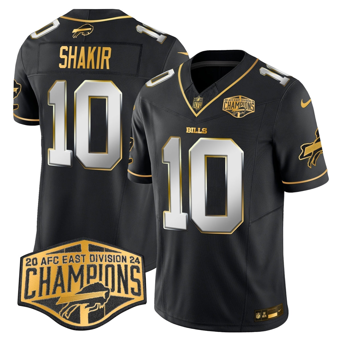 Bills 2024 AFC East Division Champions Gold Vapor Limited Jersey - Stitched
