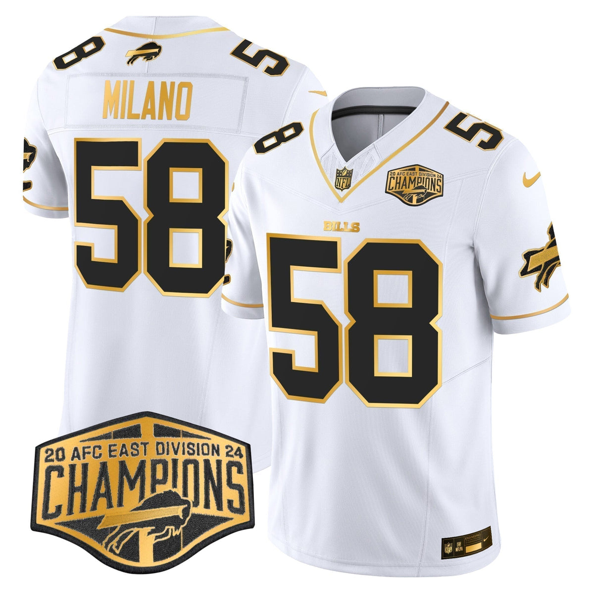 Bills 2024 AFC East Division Champions Gold Vapor Limited Jersey - Stitched