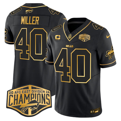 Bills 2024 AFC East Division Champions Gold Vapor Limited Jersey - Stitched