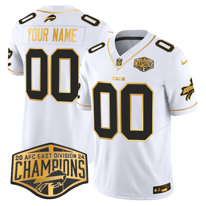 Bills 2024 AFC East Division Champions Gold Vapor Limited Custom Jersey - Stitched