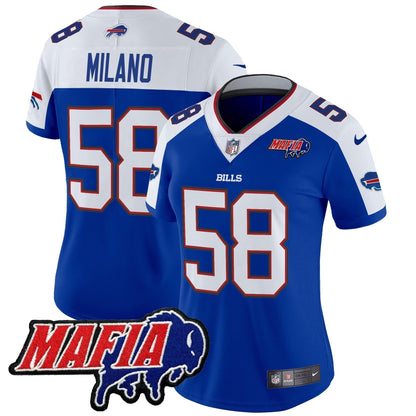 Women's BUF 2024 Bills Mafia Patch Vapor Limited Jersey - Stitched