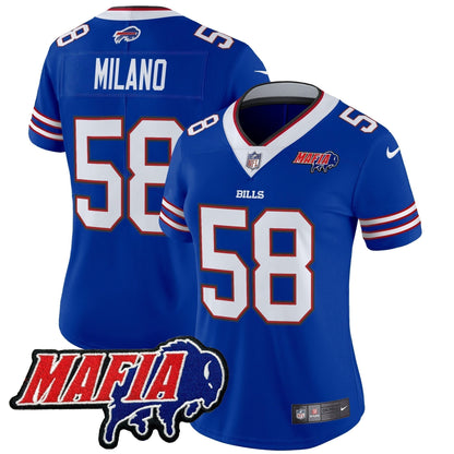 Women's BUF 2024 Bills Mafia Patch Vapor Limited Jersey - Stitched