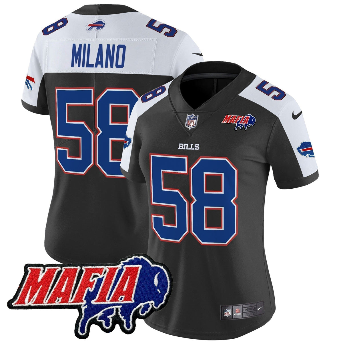 Women's BUF 2024 Bills Mafia Patch Vapor Limited Jersey - Stitched