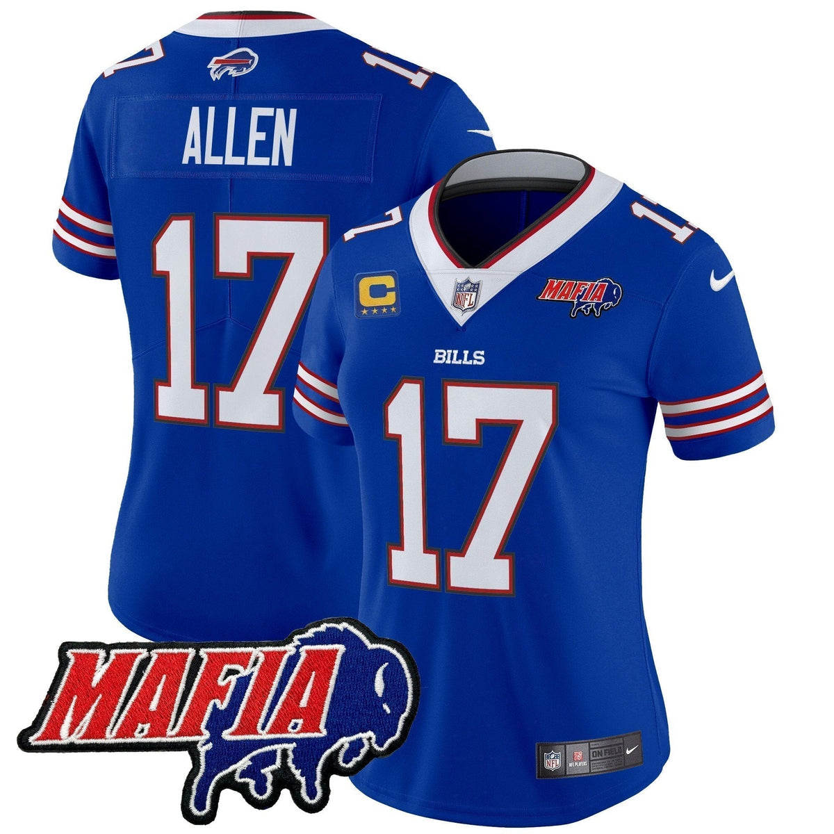 Women's BUF 2024 Bills Mafia Patch Vapor Limited Jersey - Stitched