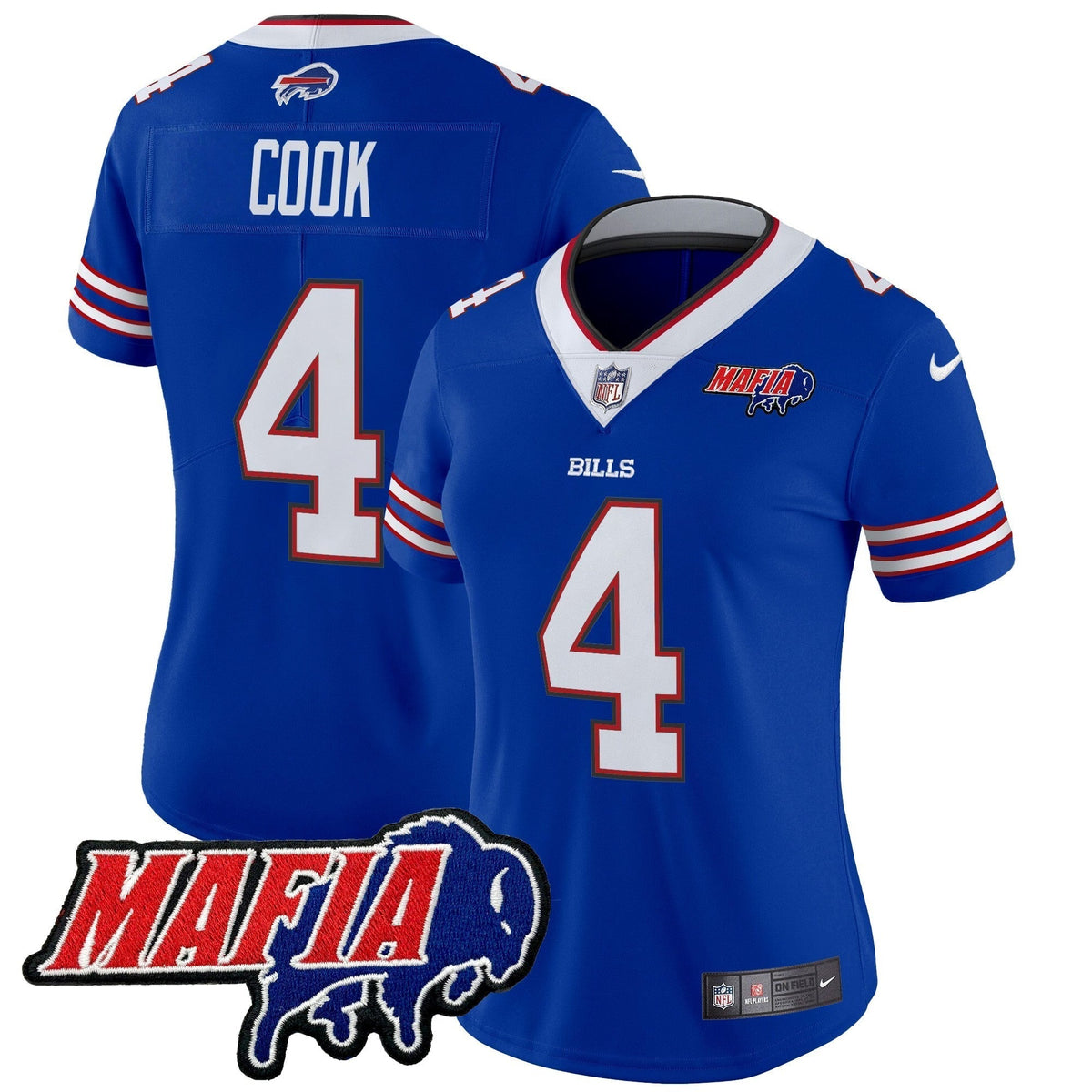 Women's BUF 2024 Bills Mafia Patch Vapor Limited Jersey - Stitched