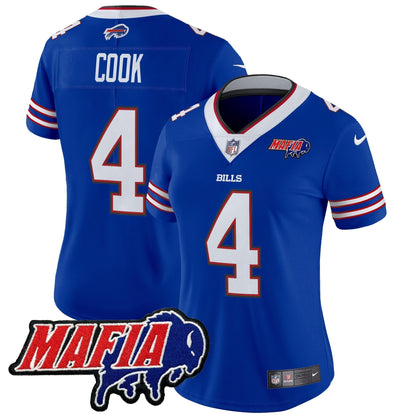 Women's BUF 2024 Bills Mafia Patch Vapor Limited Jersey - Stitched