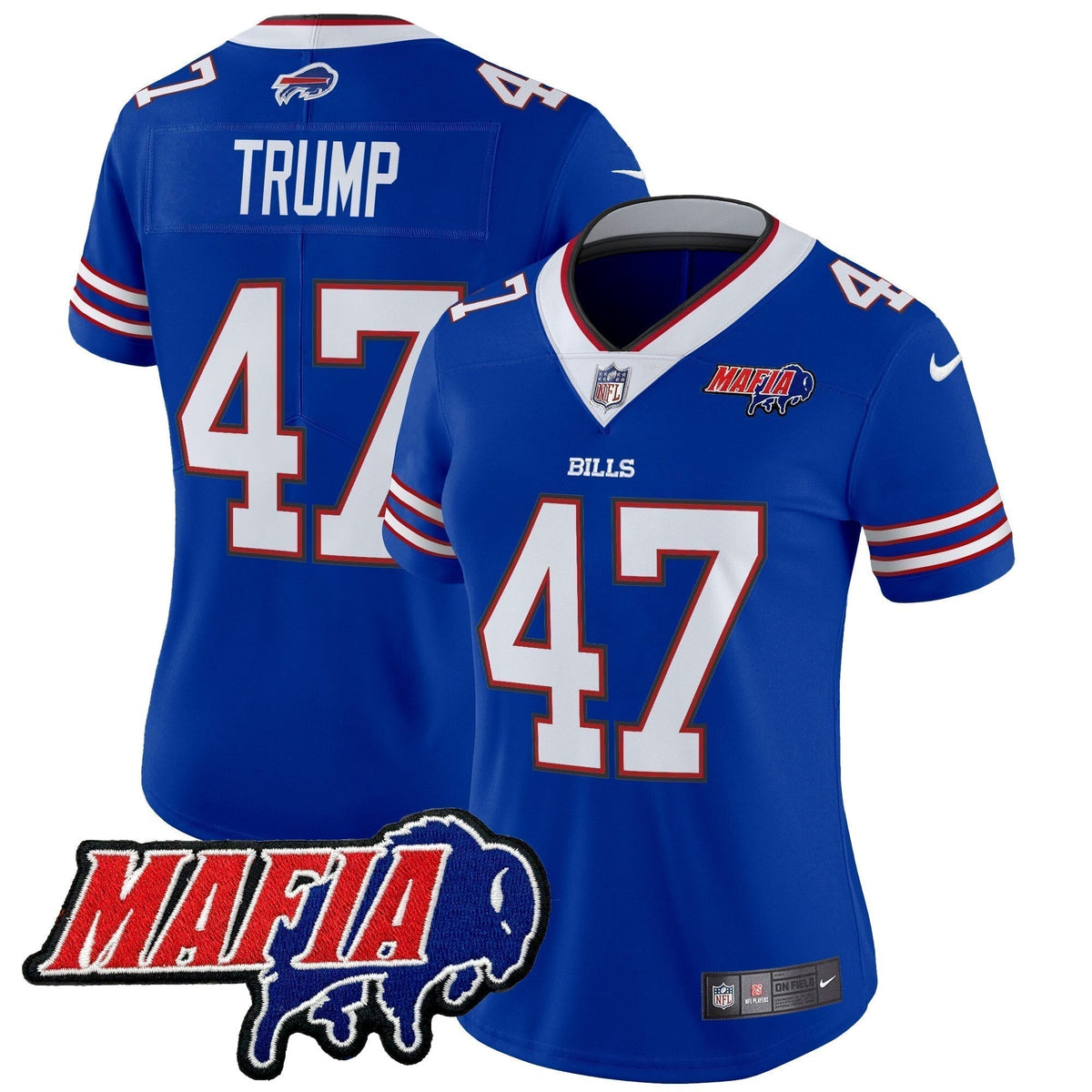 Women's BUF 2024 Bills Mafia Patch Vapor Limited Jersey - Stitched