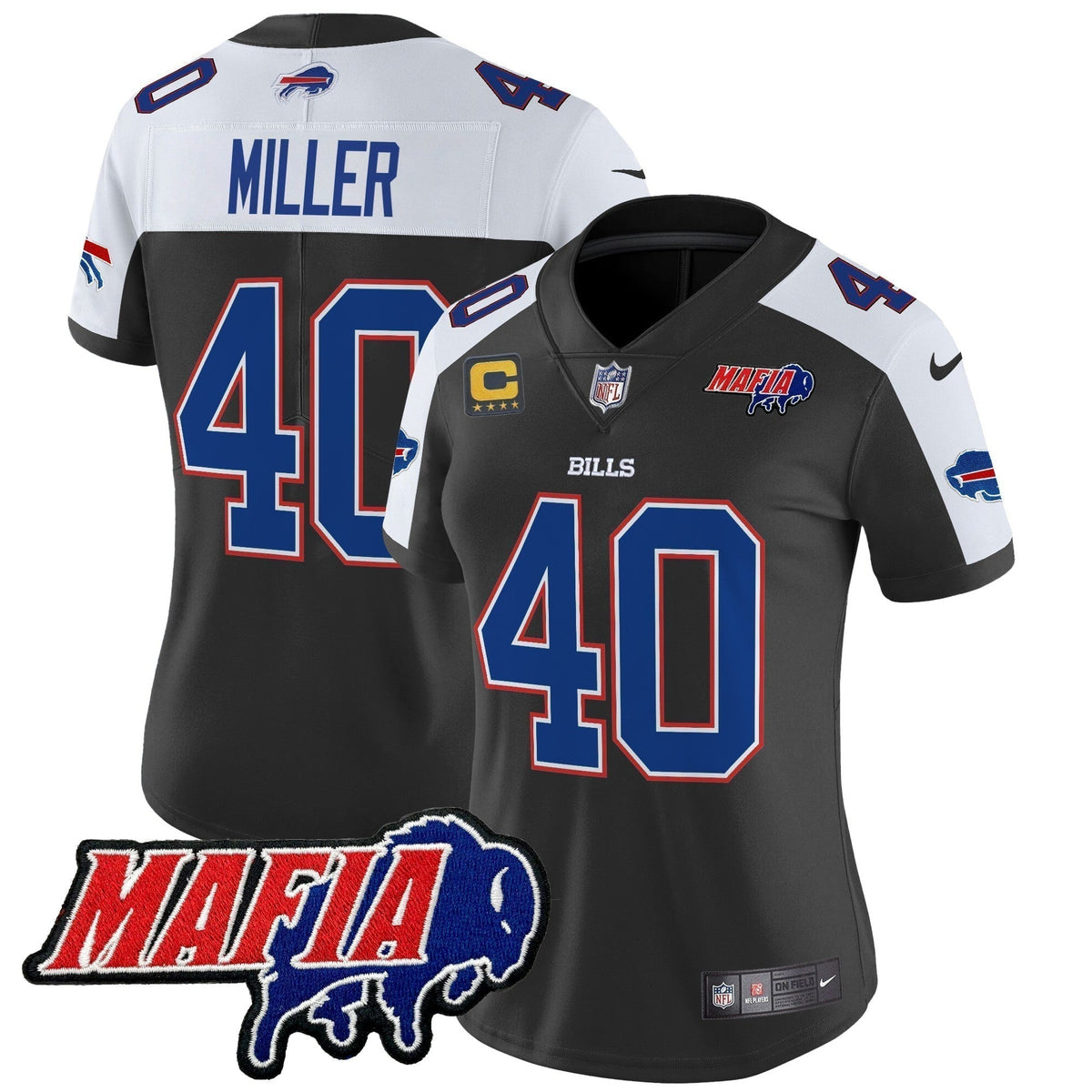 Women's BUF 2024 Bills Mafia Patch Vapor Limited Jersey - Stitched