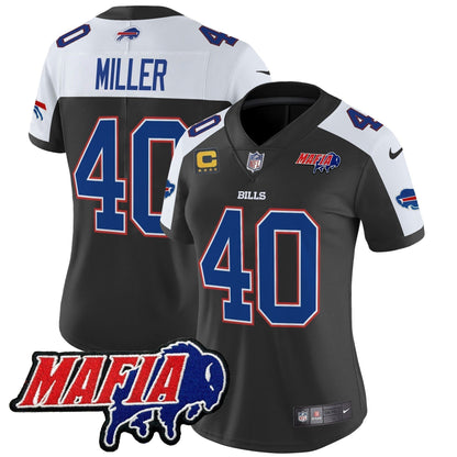Women's BUF 2024 Bills Mafia Patch Vapor Limited Jersey - Stitched