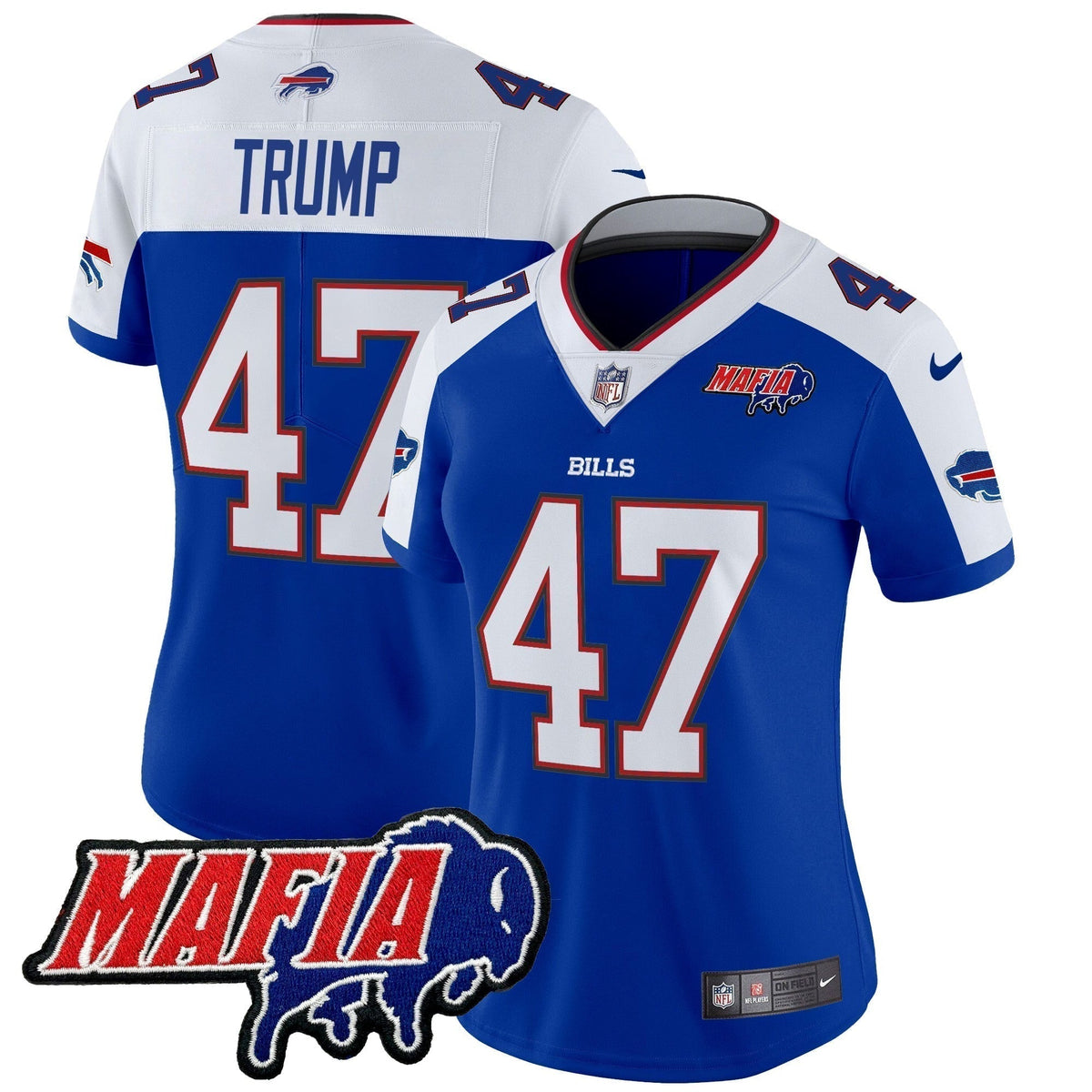 Women's BUF 2024 Bills Mafia Patch Vapor Limited Jersey - Stitched