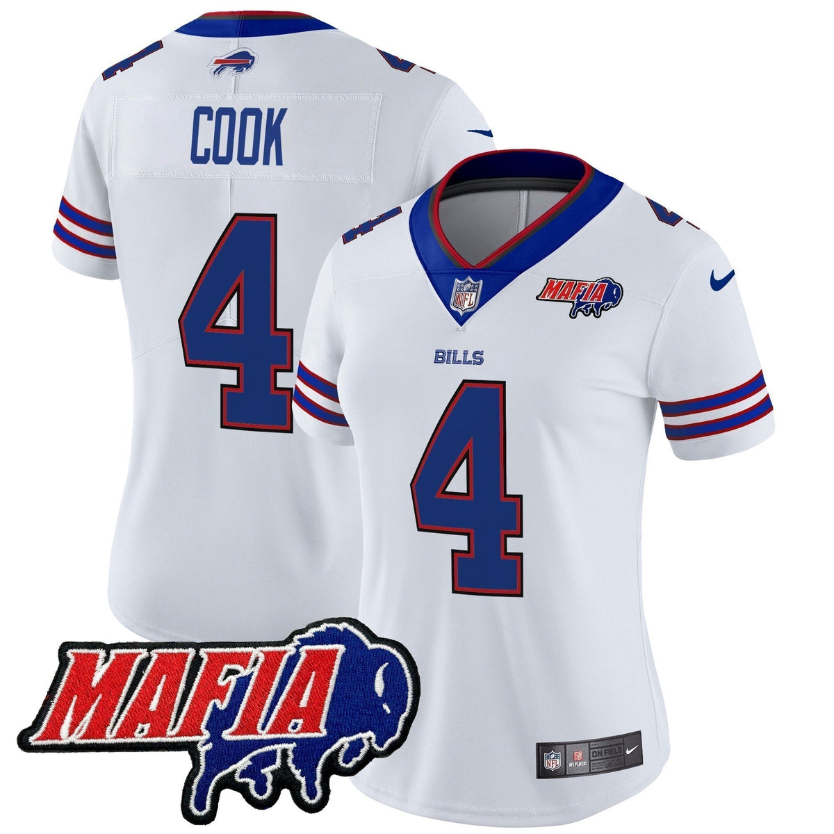 Women's BUF 2024 Bills Mafia Patch Vapor Limited Jersey - Stitched