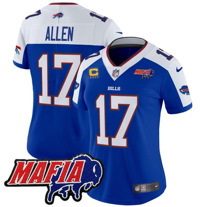 Women's BUF 2024 Bills Mafia Patch Vapor Limited Jersey - Stitched