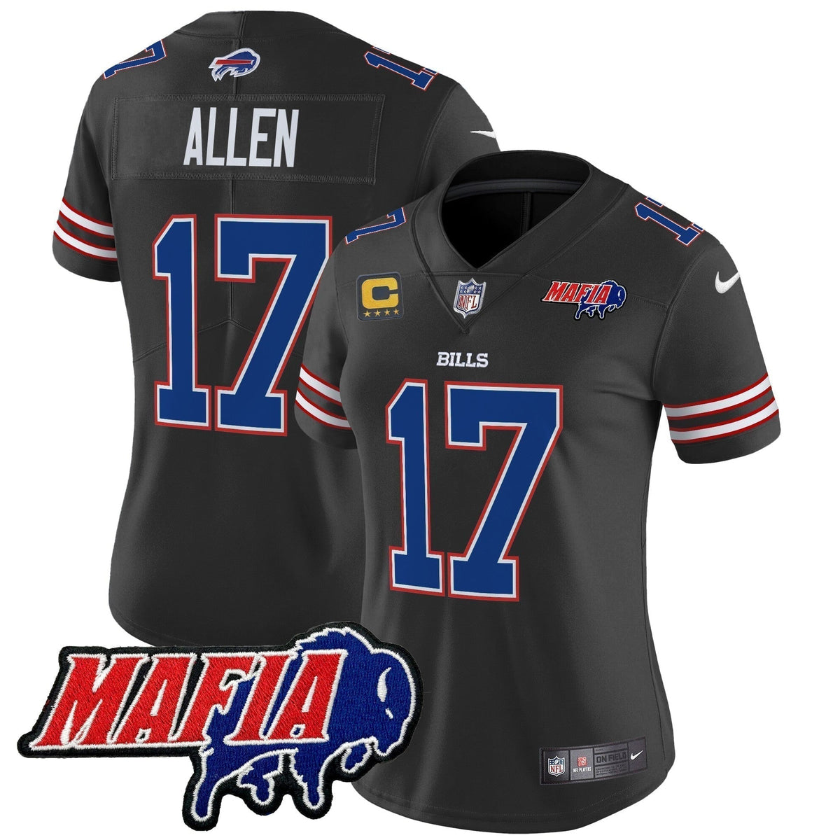 Women's BUF 2024 Bills Mafia Patch Vapor Limited Jersey - Stitched