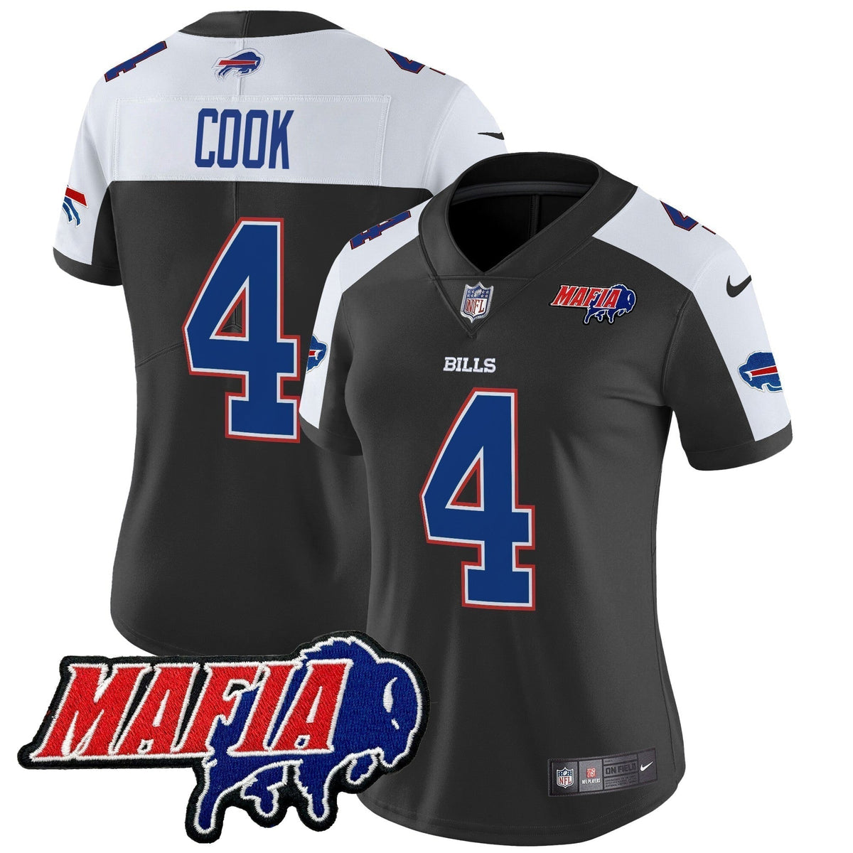 Women's BUF 2024 Bills Mafia Patch Vapor Limited Jersey - Stitched