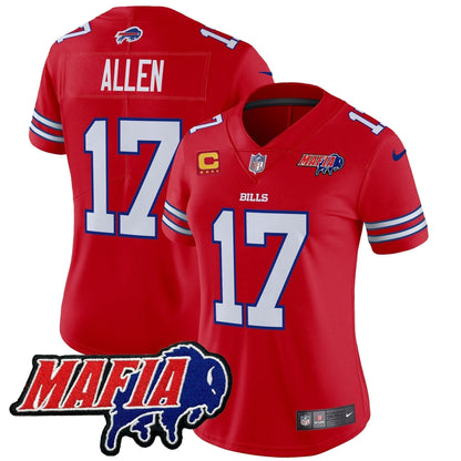 Women's BUF 2024 Bills Mafia Patch Vapor Limited Jersey - Stitched