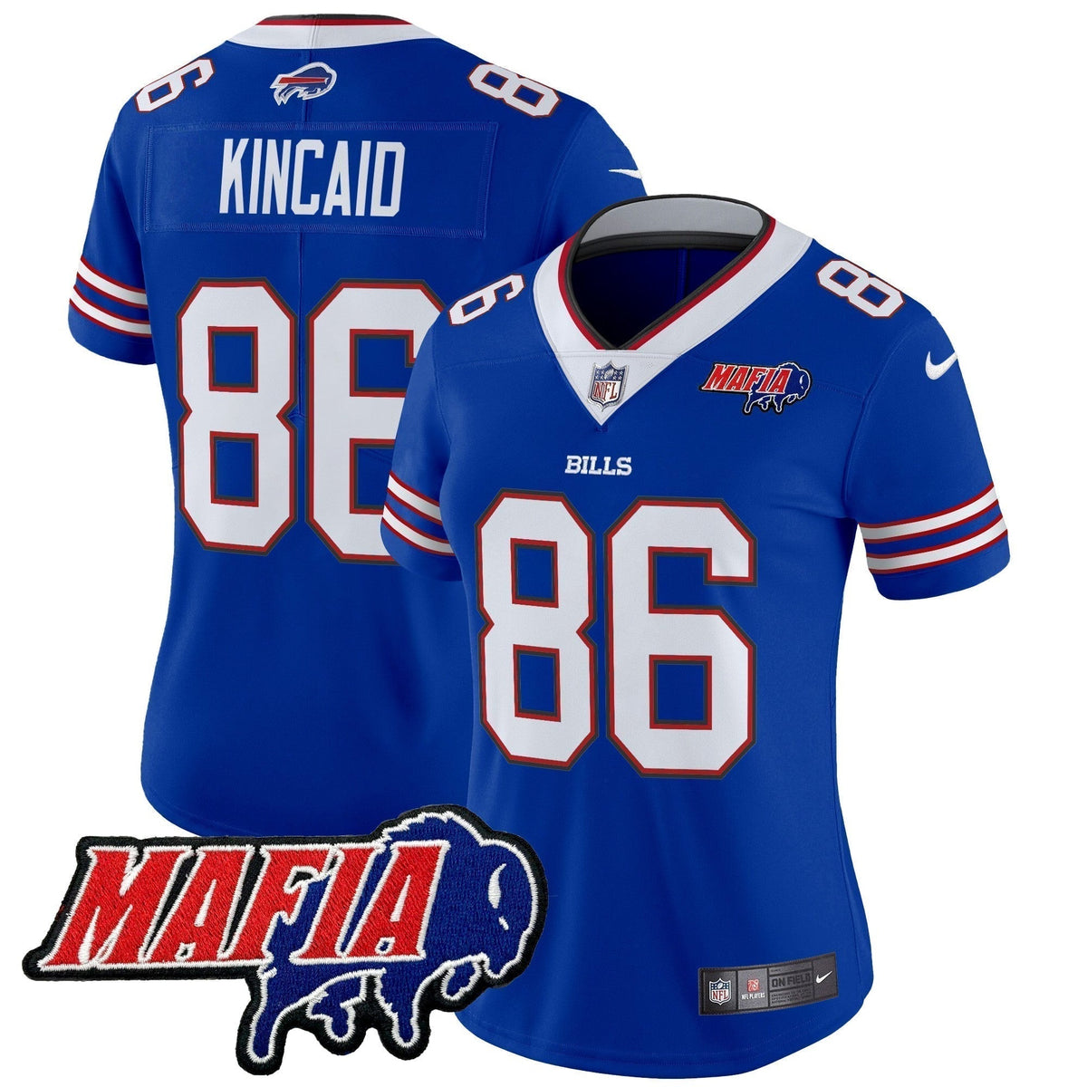 Women's BUF 2024 Bills Mafia Patch Vapor Limited Jersey - Stitched