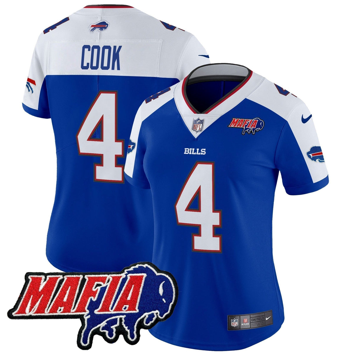 Women's BUF 2024 Bills Mafia Patch Vapor Limited Jersey - Stitched