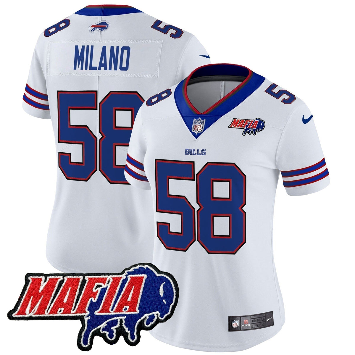 Women's BUF 2024 Bills Mafia Patch Vapor Limited Jersey - Stitched