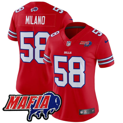 Women's BUF 2024 Bills Mafia Patch Vapor Limited Jersey - Stitched