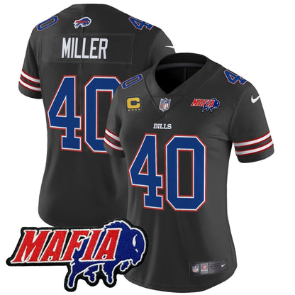 Women's BUF 2024 Bills Mafia Patch Vapor Limited Jersey - Stitched