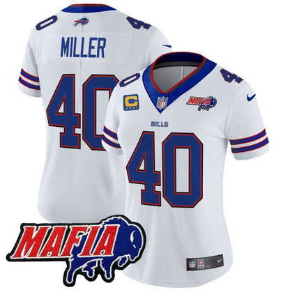 Women's BUF 2024 Bills Mafia Patch Vapor Limited Jersey - Stitched