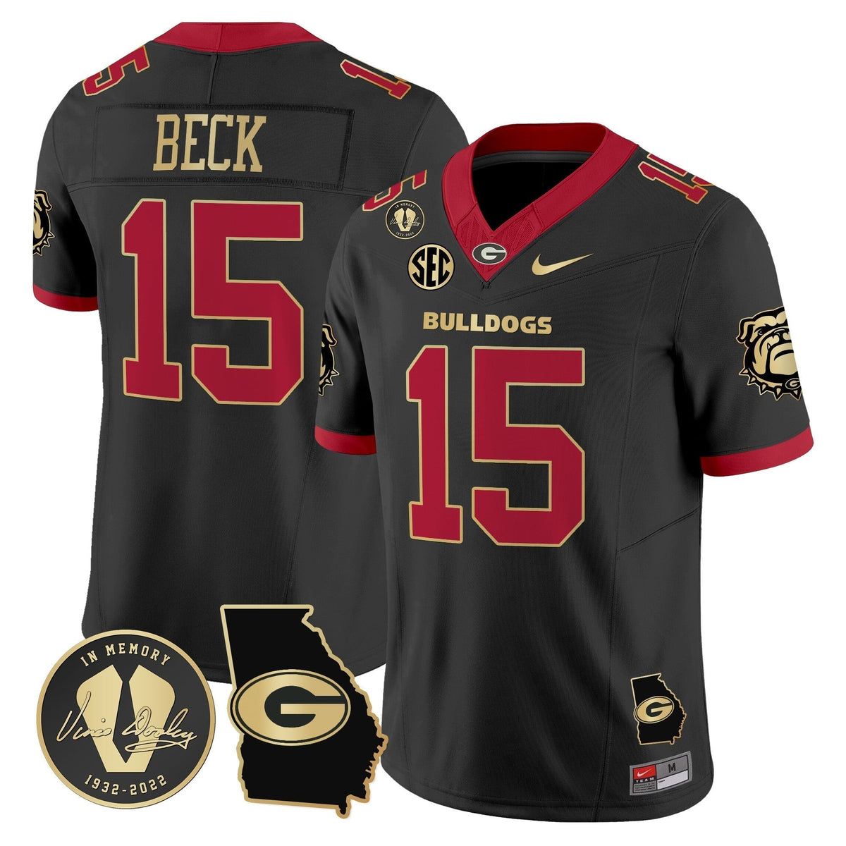 Men's Georgia Bulldogs 2024 Vapor Limited Jersey V5 - Georgia Map - All Stitched
