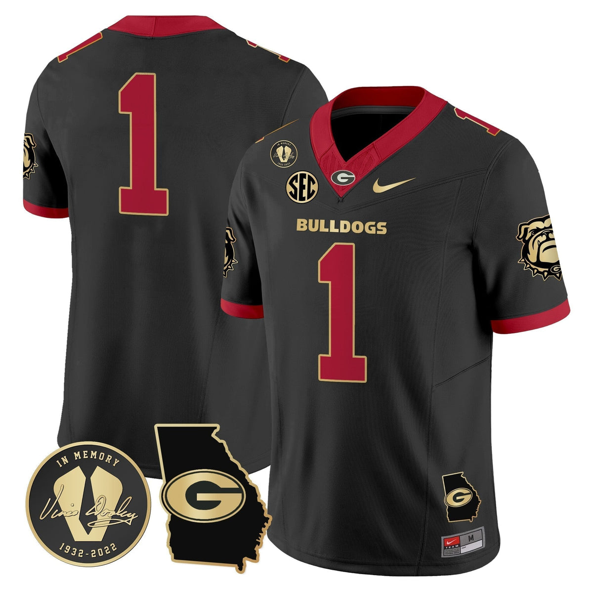 Men's Georgia Bulldogs 2024 Vapor Limited Jersey V5 - Georgia Map - All Stitched