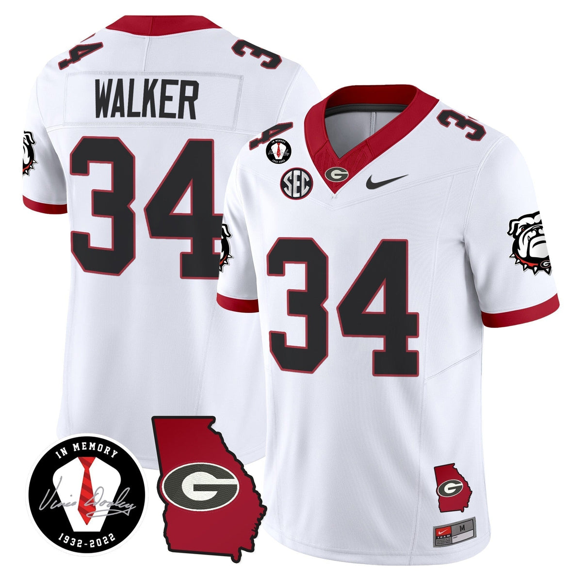 Men's Georgia Bulldogs 2024 Vapor Limited Jersey V5 - Georgia Map - All Stitched