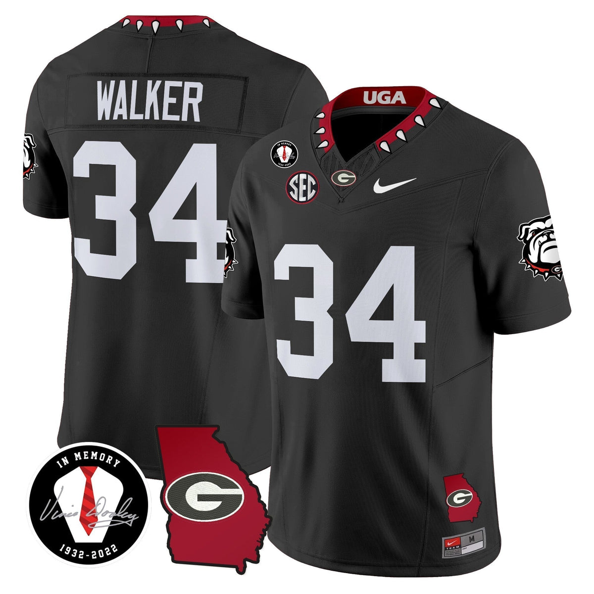 Men's Georgia Bulldogs 2024 Vapor Limited Jersey V5 - Georgia Map - All Stitched