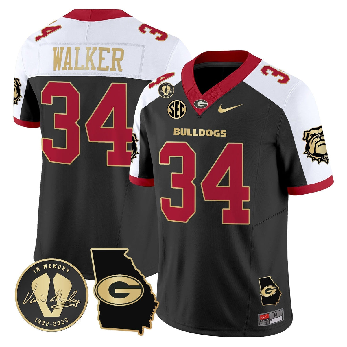 Men's Georgia Bulldogs 2024 Vapor Limited Jersey V5 - Georgia Map - All Stitched
