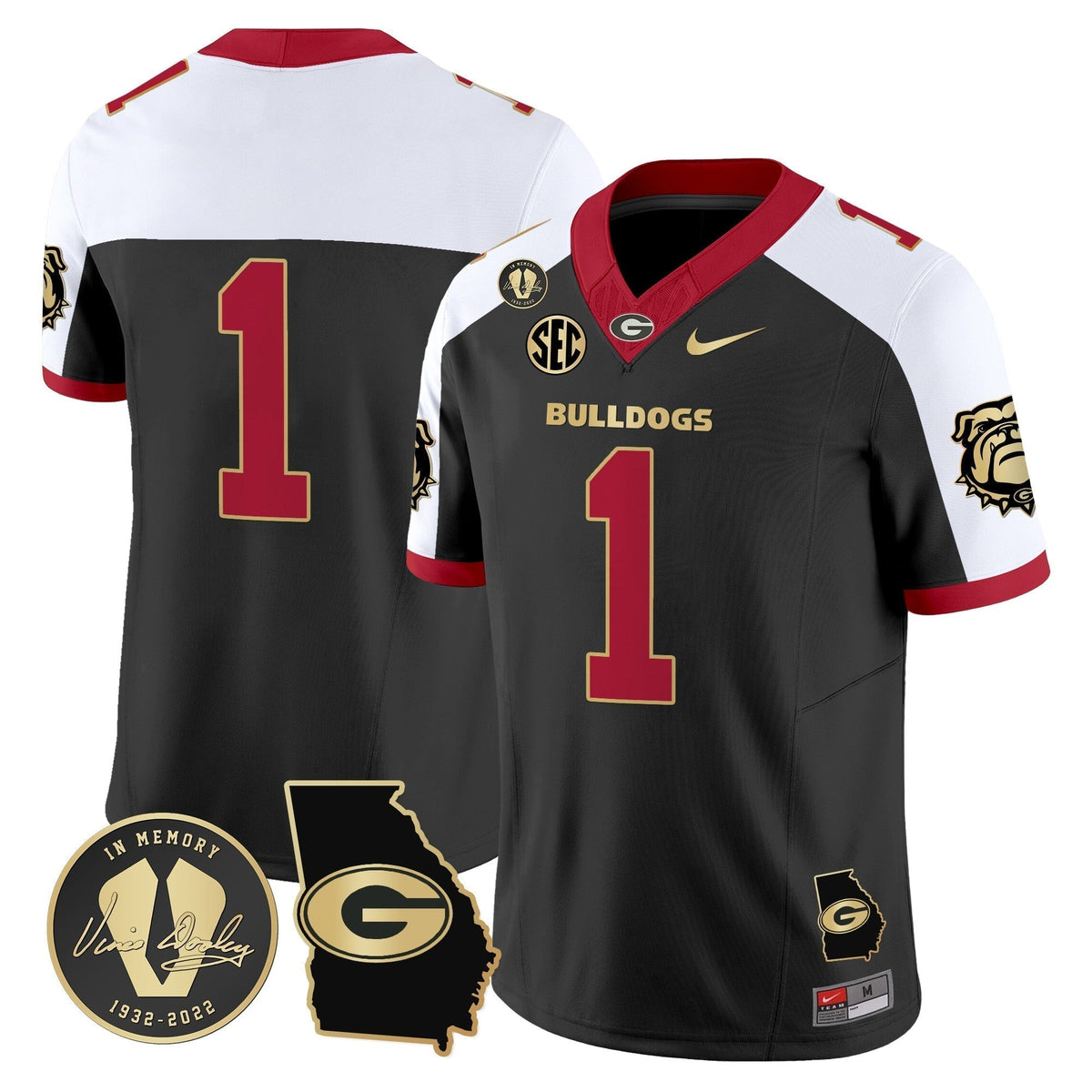 Men's Georgia Bulldogs 2024 Vapor Limited Jersey V5 - Georgia Map - All Stitched