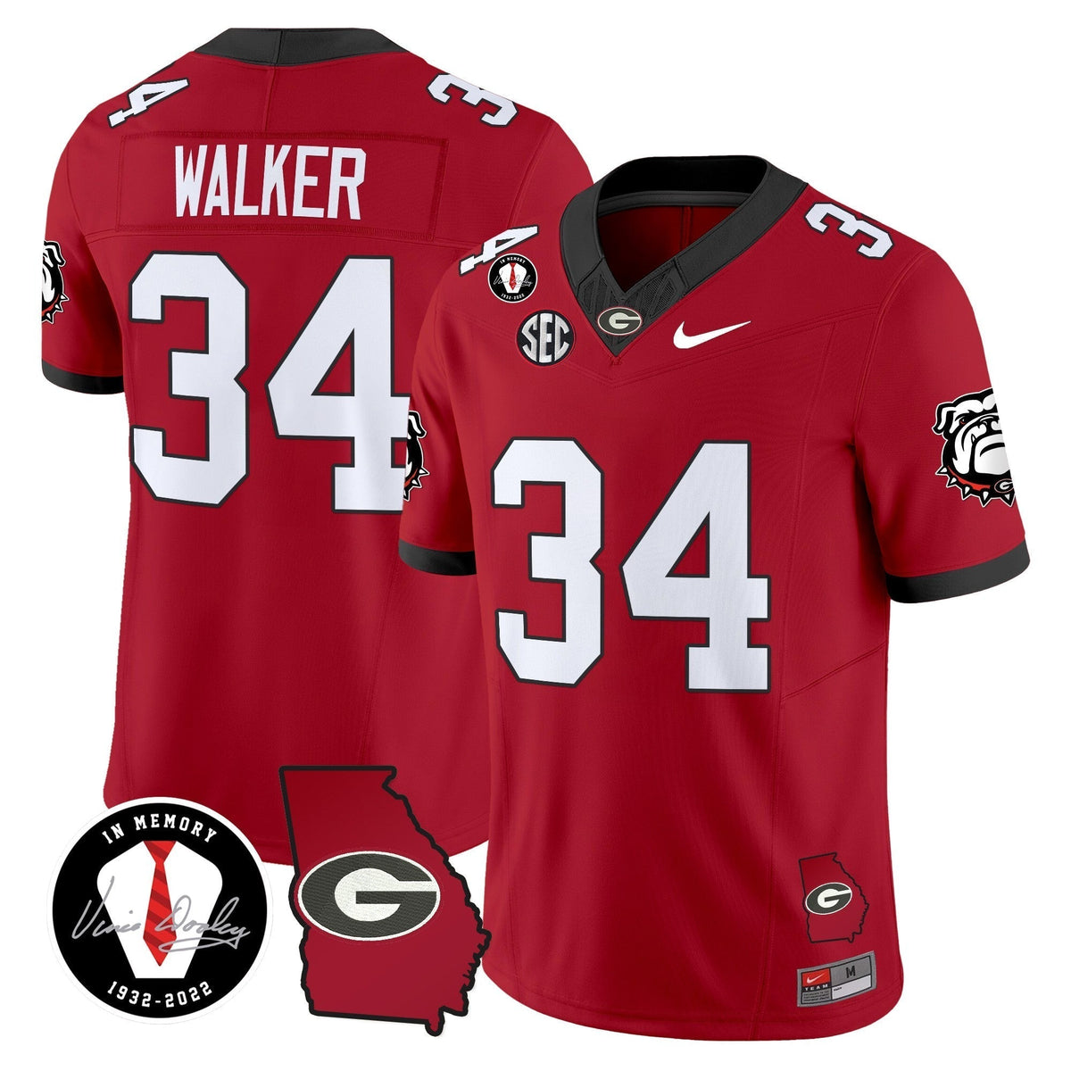 Men's Georgia Bulldogs 2024 Vapor Limited Jersey V5 - Georgia Map - All Stitched