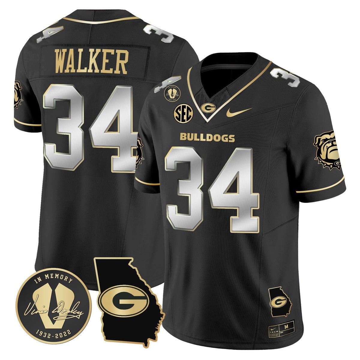 Men's Georgia Bulldogs 2024 Vapor Limited Jersey V5 - Georgia Map - All Stitched