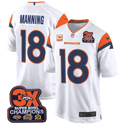 DEN 3-Time Champions Patch Game Jersey - Al Stitched