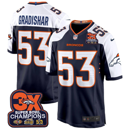 DEN 3-Time Champions Patch Game Jersey - Al Stitched