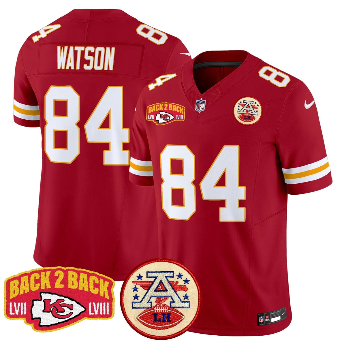 Chiefs Super Back 2 Back Patch Vapor Limited Jersey - All Stitched